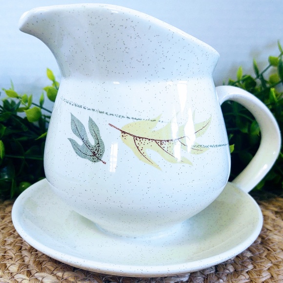 Vtg MCM California Franciscan Earthenware Autumn Pottery Dinnerware Gravy Boat - Picture 8 of 11